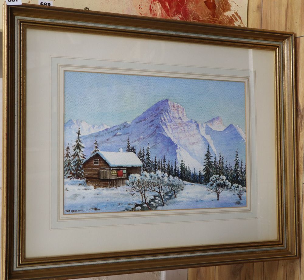 James Greig (1861-1941), watercolour, The Engadine, signed, 30 x 46cm